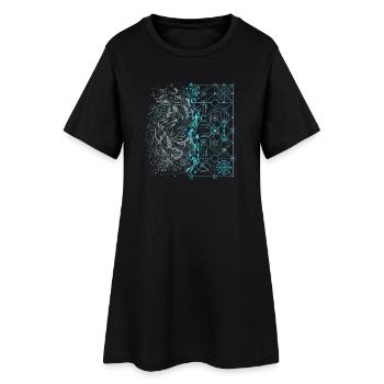 Digital Ordnung und Chaos - Frauen T-Shirt-Kleid - Schwarz - Vorne