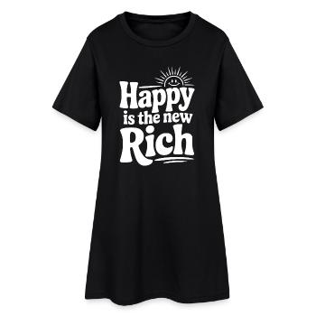 Heureux est le nouveau riche - Robe T-shirt Femme - noir - Devant