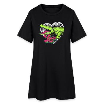 Chasse au crocodile - Robe T-shirt Femme - noir - Devant