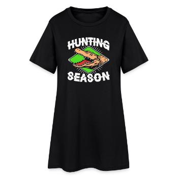 Chasse au crocodile - Robe T-shirt Femme - noir - Devant