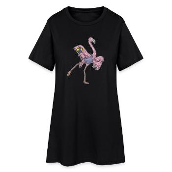 Joueur de handball flamant rose Sport de handball - Robe T-shirt Femme - noir - Devant