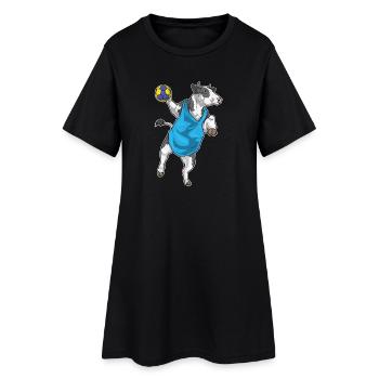 Joueur de balle à vache Sport de handball - Robe T-shirt Femme - noir - Devant