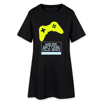 Gamer-Nostalgie: Wir werden älter - Frauen T-Shirt-Kleid - Schwarz - Vorne