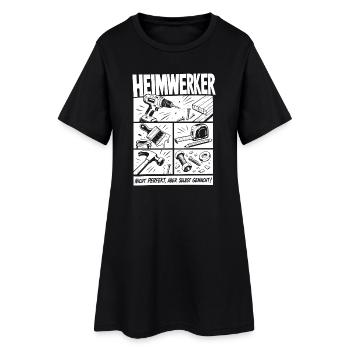 Heimwerker Nicht Perfekt Aber Selbstgemacht - Frauen T-Shirt-Kleid - Schwarz - Vorne