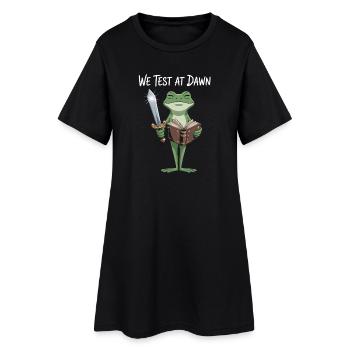 Dawn Test Frog: Sword & Scroll - Women’s T-Shirt Dress - black - Front