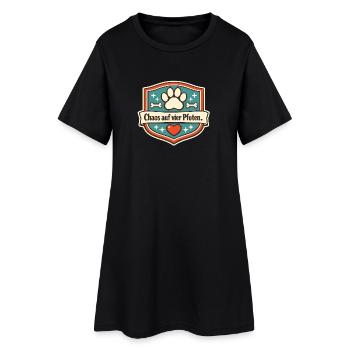 Chaos auf vier Pfoten - Frauen T-Shirt-Kleid - Schwarz - Vorne
