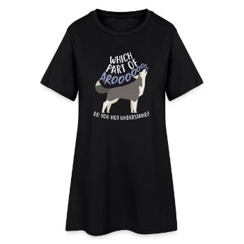 Chien Husky de Sibérie Arooo - Robe T-shirt Femme - noir - Devant