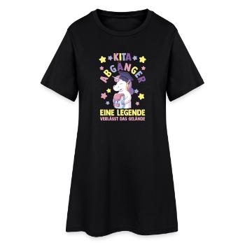 Kita Erste Klasse Einhorn Schüler Kindergarten - Frauen T-Shirt-Kleid - Schwarz - Vorne
