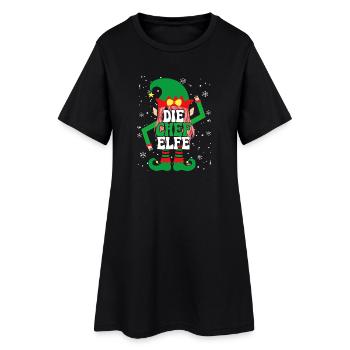 Noël L’Elfe Patron Noël - Robe T-shirt Femme - noir - Devant