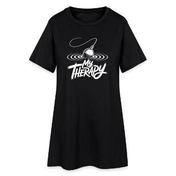 Pêcher ma thérapie - Robe T-shirt Femme - noir - Devant