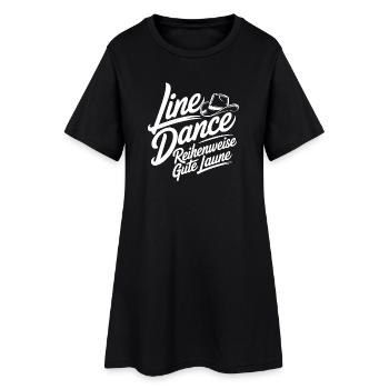 Danse en ligne : bonne humeur - Robe T-shirt Femme - noir - Devant