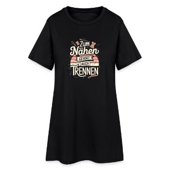 La couture inclut aussi la séparation de la phrase amusante - Robe T-shirt Femme - noir - Devant