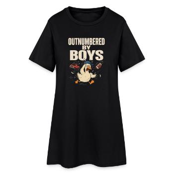 Outnumbered by Boys - Frauen T-Shirt-Kleid - Schwarz - Vorne