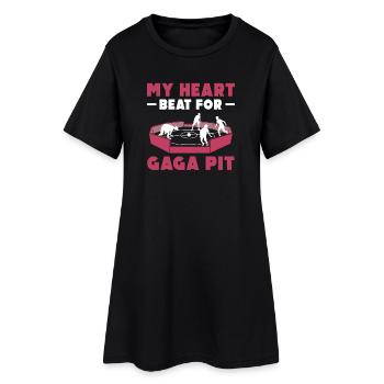 Mein Herz schlägt für Gaga Pit - Frauen T-Shirt-Kleid - Schwarz - Vorne