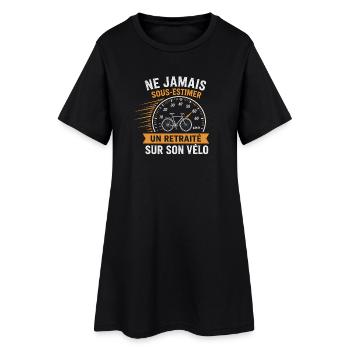 Retraité vélo humour – Ne jamais sous-estimer - Robe T-shirt Femme - noir - Devant