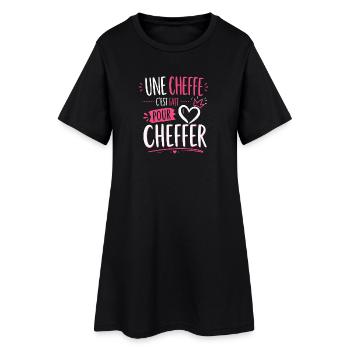 Une cheffe humour femme leader girl power - Robe T-shirt Femme - noir - Devant