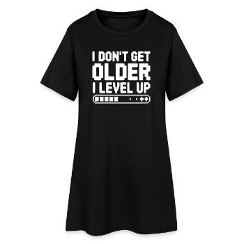 Je ne vieillis pas, je monte de niveau - Robe T-shirt Femme - noir - Devant