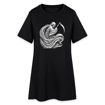 Faucheur à capuche avec silhouette de faux - Robe T-shirt Femme - noir - Devant