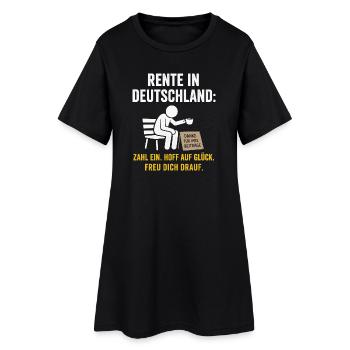 Rente in Deutschland – Hoffen auf Glück - Frauen T-Shirt-Kleid - Schwarz - Vorne