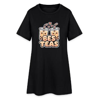 Boba Best Teas Cute Bubble Tea Lovers Friends - Women’s T-Shirt Dress - black - Front