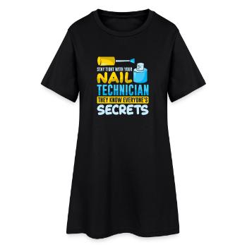 Designer de manucures Salon de manucure cosmétiques - Robe T-shirt Femme - noir - Devant