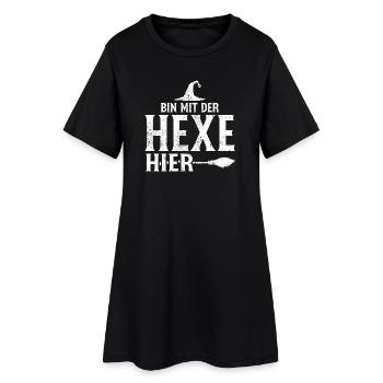 Hexenfreundin Tee mit Hexenhut - Frauen T-Shirt-Kleid - Schwarz - Vorne