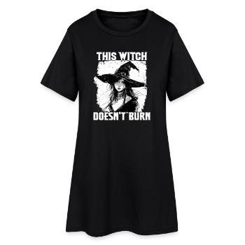 Hübsches Hexen T für Halloween Fans Wicca Hexerei  - Frauen T-Shirt-Kleid - Schwarz - Vorne