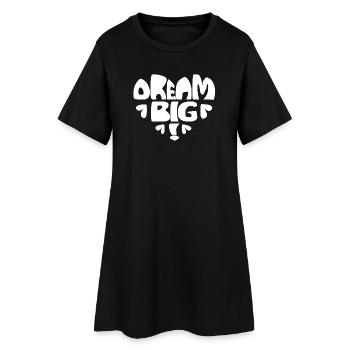 Rêvez grand ! Blanc - Robe T-shirt Femme - noir - Devant
