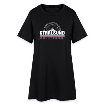 Stralsund - Frauen T-Shirt-Kleid - Schwarz - Vorne