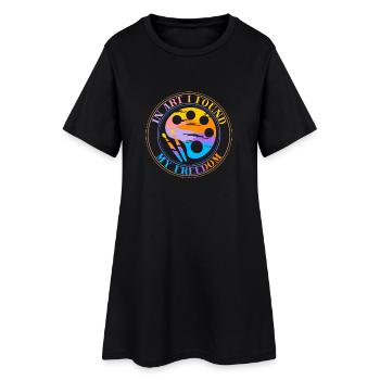 Artiste peintre graphique Dans l’art J’ai trouvé un don de liberté - Robe T-shirt Femme - noir - Devant