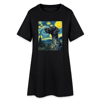 Allemand à poil court - Robe T-shirt Femme - noir - Devant