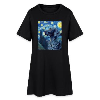 Allemand à poil court - Robe T-shirt Femme - noir - Devant