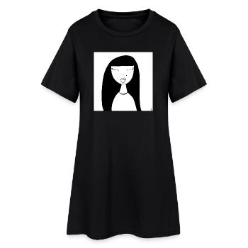 fille - Robe T-shirt Femme - noir - Devant