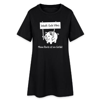 Meine Rente ist ein Gefühl. - Frauen T-Shirt-Kleid - Schwarz - Vorne