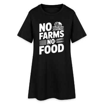 Keine Bauernhöfe Kein Essen - Frauen T-Shirt-Kleid - Schwarz - Vorne