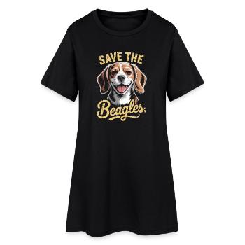 Save the Beagles Illustration - Robe T-shirt Femme - noir - Devant