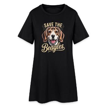 Rettet die Beagles - Frauen T-Shirt-Kleid - Schwarz - Vorne
