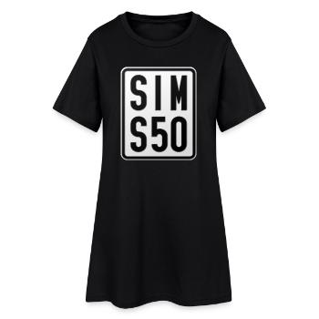Simson S50 Moped Kennzeichen - Frauen T-Shirt-Kleid - Schwarz - Vorne