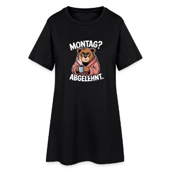  Montag Abgelehnt Mies Gelaunter Bär Mit Kaffee - Frauen T-Shirt-Kleid - Schwarz - Vorne