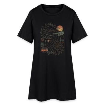 Voyage en voiture dans la nature - Robe T-shirt Femme - noir - Devant