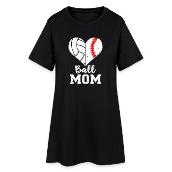 Ball-Mom-Herz-Splitter - Frauen T-Shirt-Kleid - Schwarz - Vorne