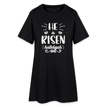 Il est Risen Hallelujah Typographie - Robe T-shirt Femme - noir - Devant