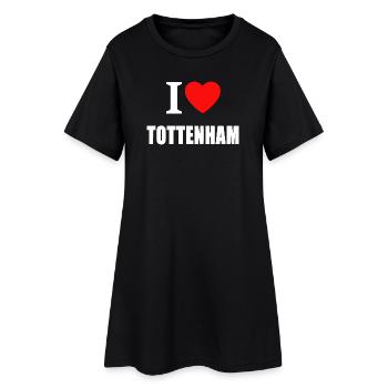 J’adore Tottenham - Robe T-shirt Femme - noir - Devant