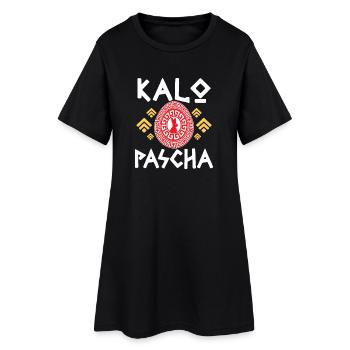 Kalo Pascha : Cercle du Lapin de Pâques - Robe T-shirt Femme - noir - Devant