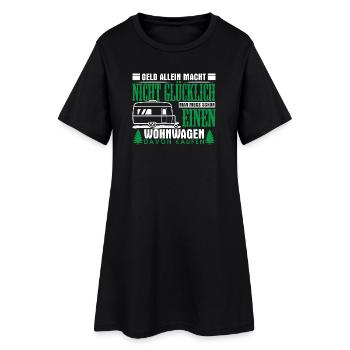 Camping Camper Wohnwagen Wohnmobil Campingplatz - Frauen T-Shirt-Kleid - Schwarz - Vorne