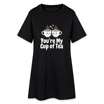 Tu es ma tasse de thé Mignons amis de couple adorables - Robe T-shirt Femme - noir - Devant