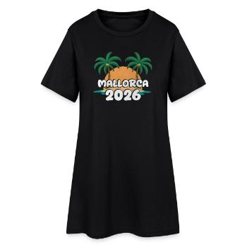 Mallorca 2026 - Frauen T-Shirt-Kleid - Schwarz - Vorne