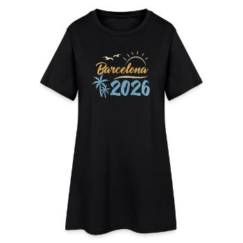 Barcelona 2026 - Frauen T-Shirt-Kleid - Schwarz - Vorne