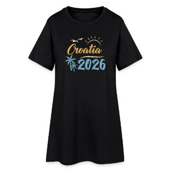 Croatie 2026 - Robe T-shirt Femme - noir - Devant