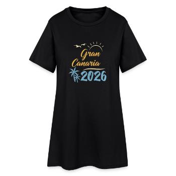 Gran Canaria 2026 - Frauen T-Shirt-Kleid - Schwarz - Vorne